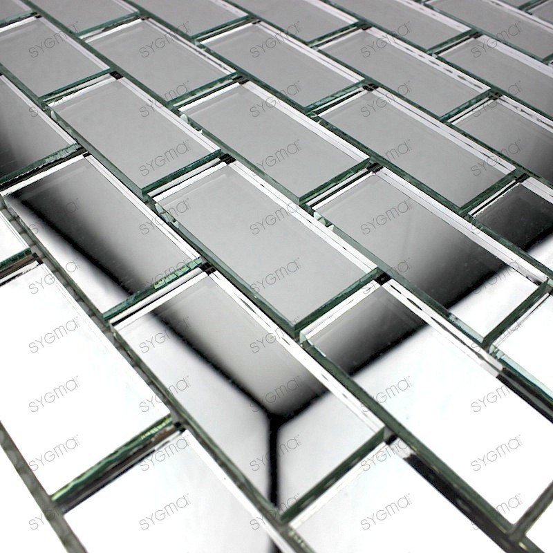 Miroir avec cadre Mosaico en ABS argenté 50x60 cm de la ligne Mosaico