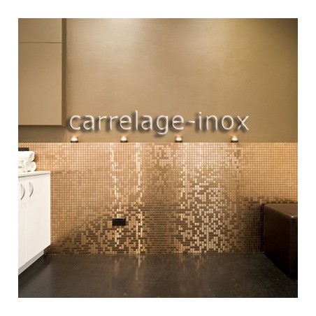 Mosaico en acero inoxydable cocina baño modelo FUSION CUIVRE