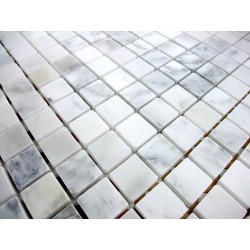 Azulejo de mosaico de mármol para ducha y baño modelo NIZZA BLANC