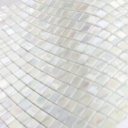 Mosaique salle de bain et douche pate de verre modele Imperial Blanc