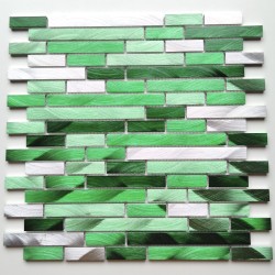 Azulejos de mosaico de aluminio metálico para cocina o baño modelo WADIGA VERT