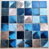 Malla mosaico aluminio muro cocina ducha y baño modelo CARSON BLEU