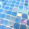 Mosaique carrelage de verre murale cuisine et salle de bains Habay Bleu