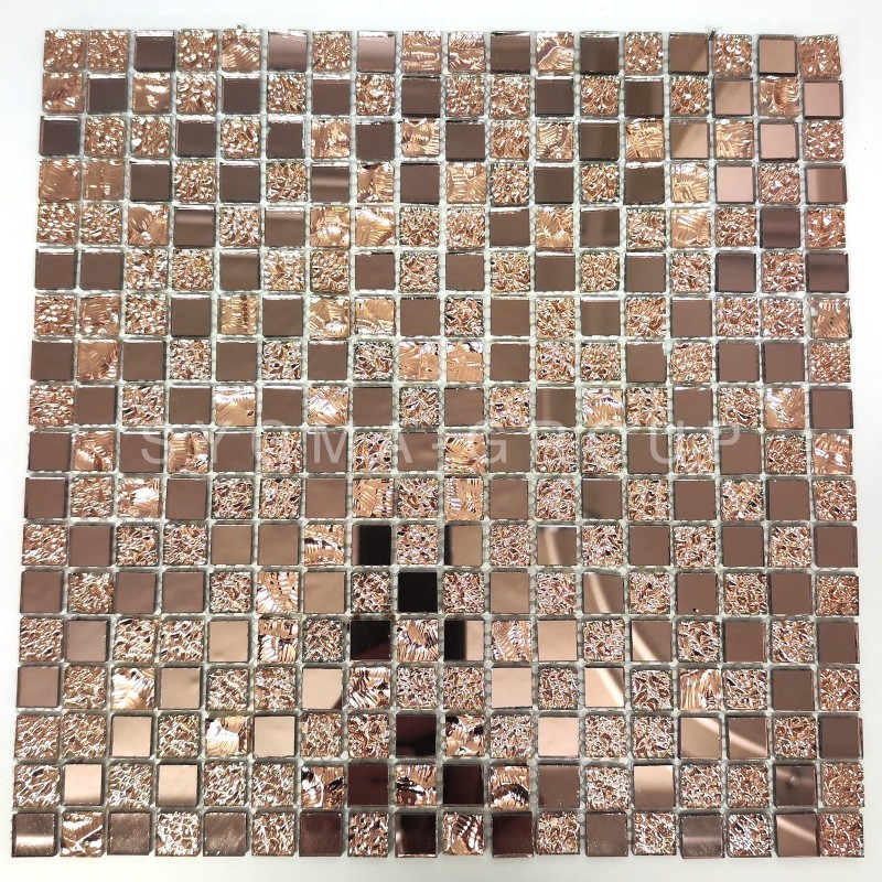 Mosaic glass tile kitchen splashback model Dalma Rose