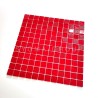 Bold and bright Lorens Rouge mosaic tile for walls and floors.