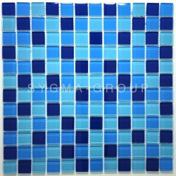 Azulejo de mosaico de vidrio Azan Azul – Diseño brillante para cocina y baño