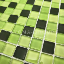 Azan Vert Mosaic - Baldosas de vidrio verde para baño y cocina