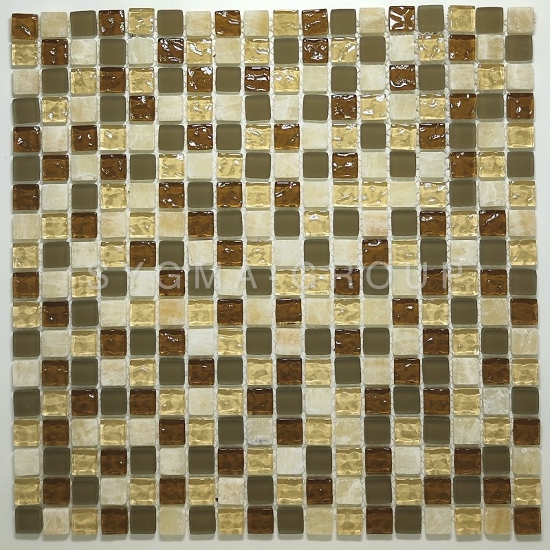 Mosaico de vidrio y mármol – Azulejo moderno para baño y ducha