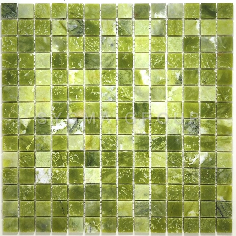 Elba: Luxurious Green Marble Mosaic Tiles – Perfect for Any Interior