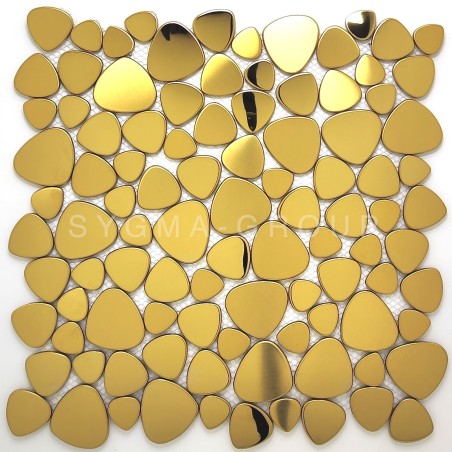 Mosaico inoxidable dorado Fidji Oro para ducha